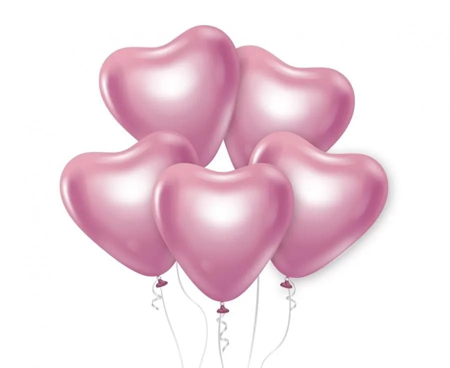 Biztonságos fizetés Szív Platinum Light Pink léggömb, lufi 6 db-os 12 inch (30 cm)
