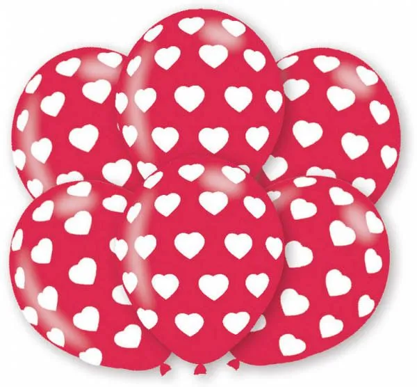 Azonnali szállítás Szives Red léggömb, lufi 6 db-os 11 inch (27,5cm)