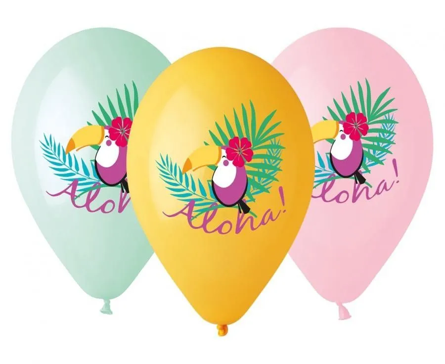 Szuper akció Toucan Aloha, Tukán léggömb, lufi 5 db-os 13 inch (33 cm)