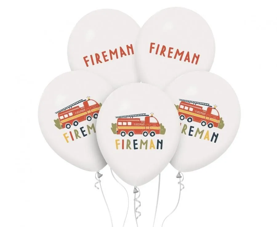 Tűzoltó Fireman léggömb, lufi 5 db-os 12 inch (30 cm) Rendeld meg most