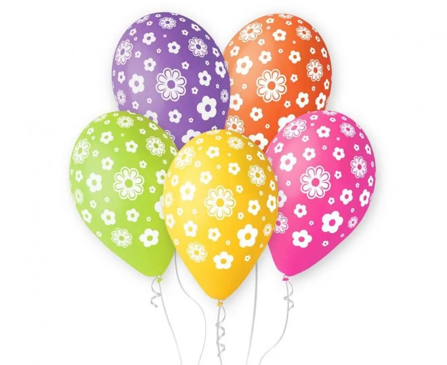 Virág Colorful léggömb, lufi 5 db-os 12 inch (30 cm) Alacsony ár