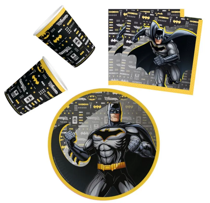 Akció Batman City party szett 32 db-os 23 cm-es tányérral