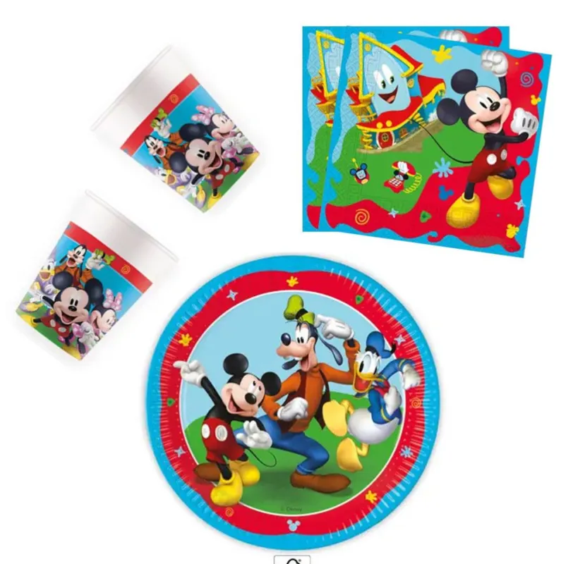 Alacsony ár Disney Mickey Rock the House party szett 36 db-os 23 cm-es tányérral