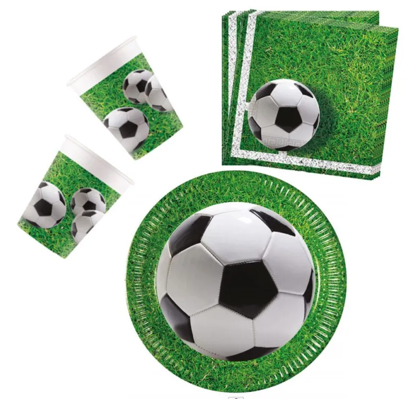 Népszerű Focis Soccer Field party szett 36 db-os 23 cm-es tányérral