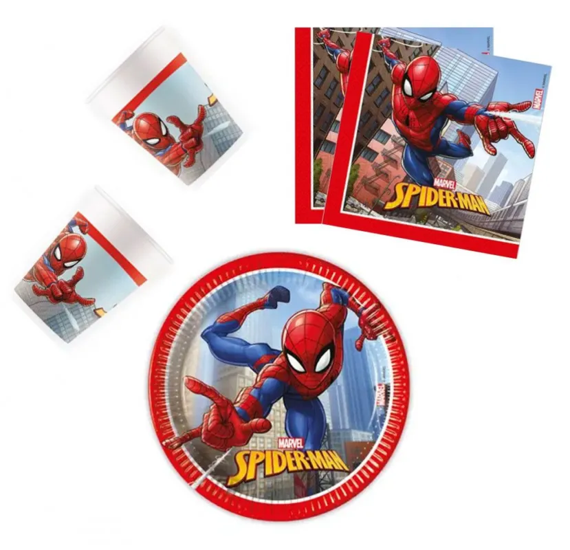Pókember Crime Fighter party szett 36 db-os 20 cm-es tányérral Kihagyhatatlan ajánlat