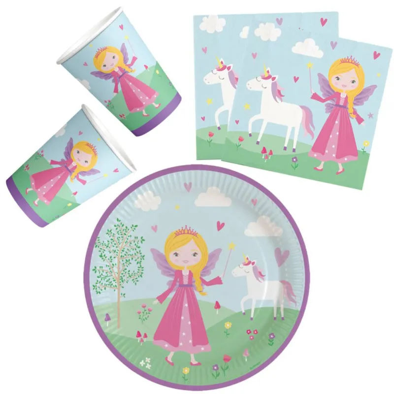 Princess, Hercegnő party szett 36 db-os 23 cm-es tányérral Gyors kiszállítás