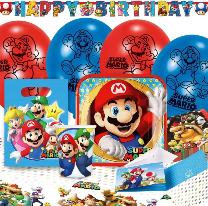 Prémium Super Mario Mushroom World party szett 60 db-os