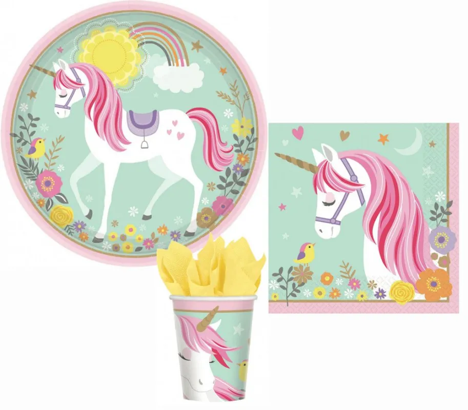 Unikornis Magical party szett 32 db-os 23 cm-es tányérral Kihagyhatatlan ajánlat