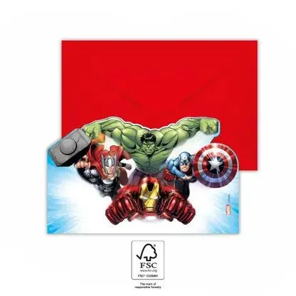 Bosszúállók Infinity Stones party meghívó 6 db-os FSC Azonnali szállítás