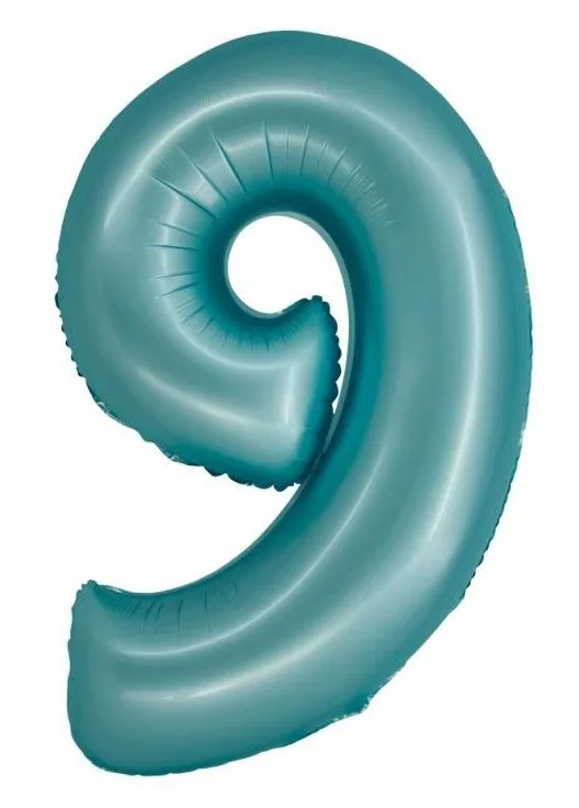 Népszerű Kék 9-es Light Blue Mat szám fólia lufi 76 cm