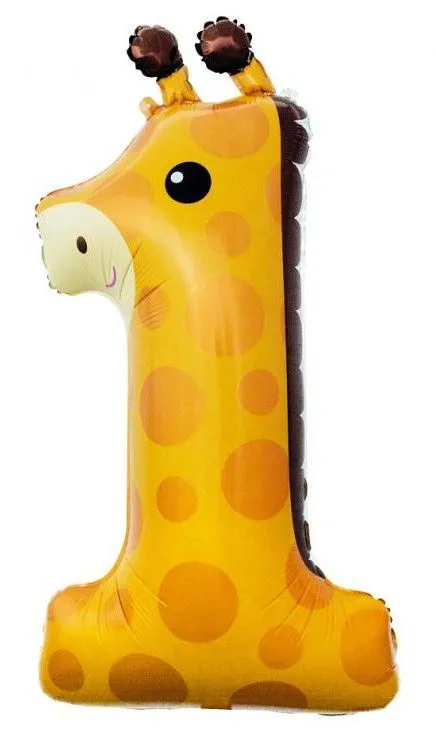Zsiráf 1-es Giraffe szám fólia lufi 80 cm Szuper akció