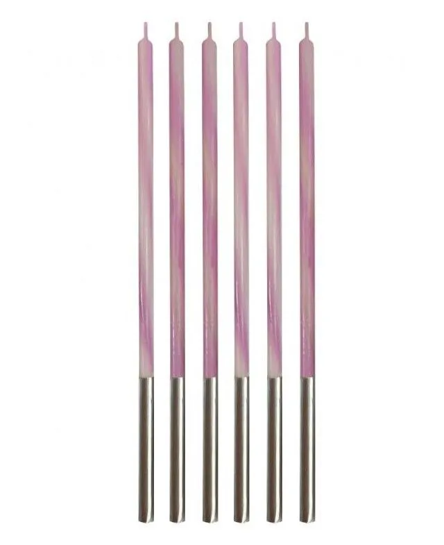 Rózsaszín Candy Pink tortagyertya, gyertya szett 6 db-os Csak ma