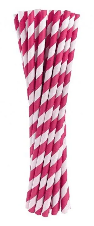 Prémium Magenta papír szívószál 24 db-os