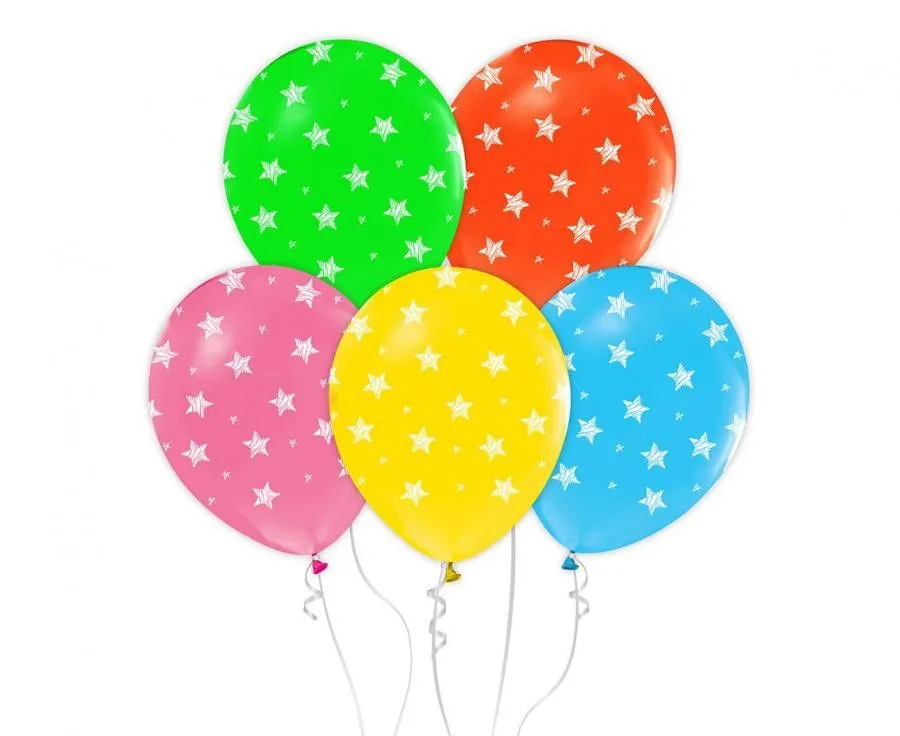 Szuper ajánlat Csillagok Colorful léggömb, lufi 5 db-os 12 inch (30 cm)