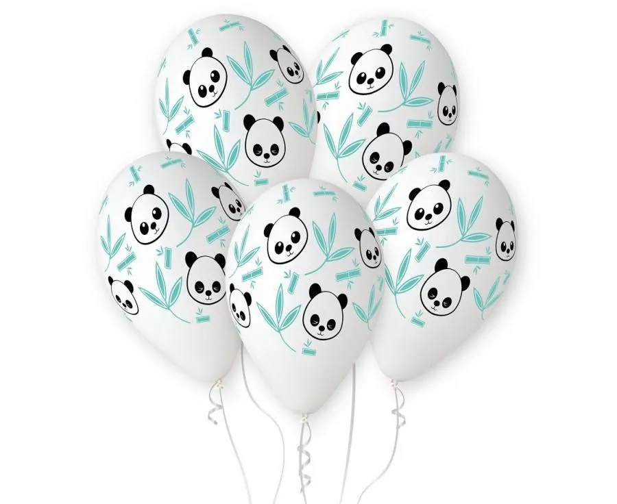 Akciós ár Panda Bamboo léggömb, lufi 5 db-os 13 inch (33 cm)