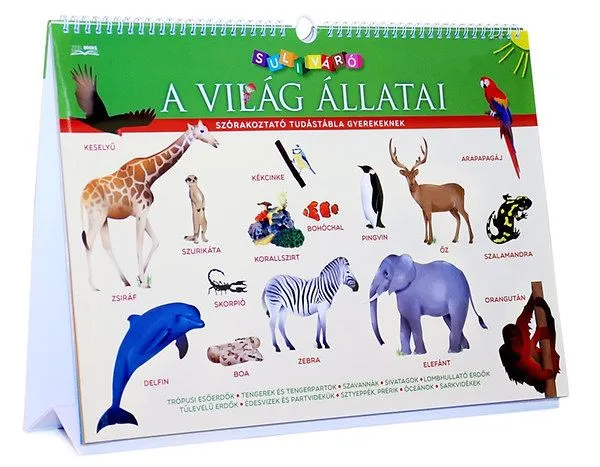 A világ állatai - Suliváró - Szórakoztató tudástábla gyerekeknek Biztonságos vásárlás