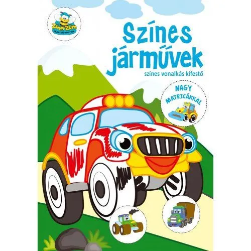 Színes járművek - Színes vonalkás kifestő Ne maradj le