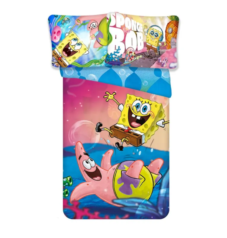 Outlet SpongyaBob Fun ágyneműhuzat 135×200cm, 80×80 cm