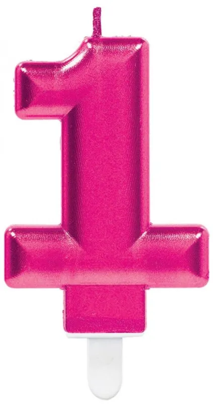 Rózsaszín Pink számgyertya 1-es tortagyertya Kiárusítás