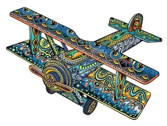 Fa puzzle – Kétfedelü repülőgép (FSC-wood) Azonnali szállítás
