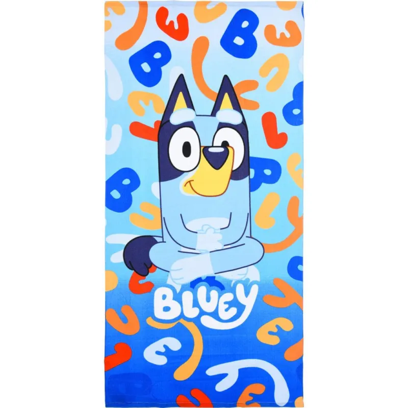 Vásárlói kedvenc Bluey Letters fürdőlepedő, strand törölköző 70x140cm (Fast Dry)