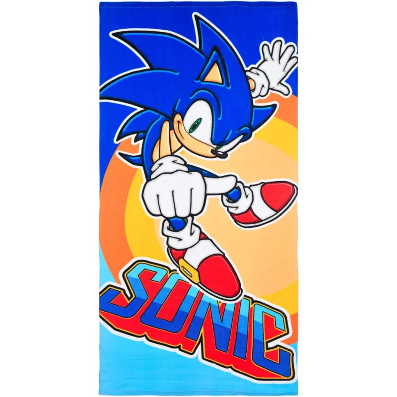 Olcsóbb Sonic a sündisznó Rush fürdőlepedő, strand törölköző 70x140cm (Fast Dry)