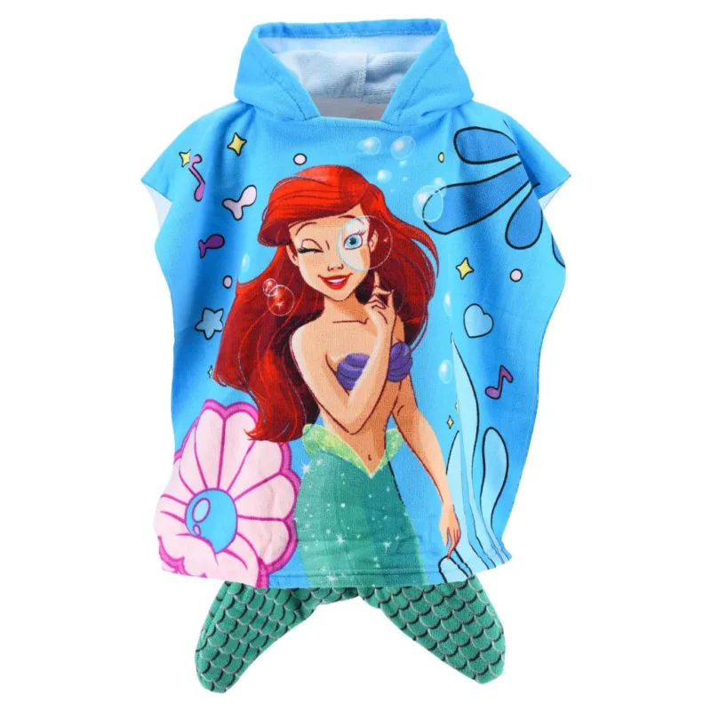 Biztonságos fizetés Disney Hercegnők Ariel strand törölköző poncsó 55x110 cm (Fast Dry)
