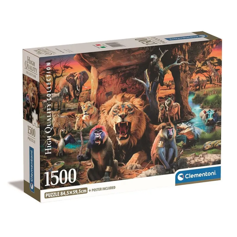 Állatos Tribal Society 1500 db-os Compact puzzle Clementoni Bestseller