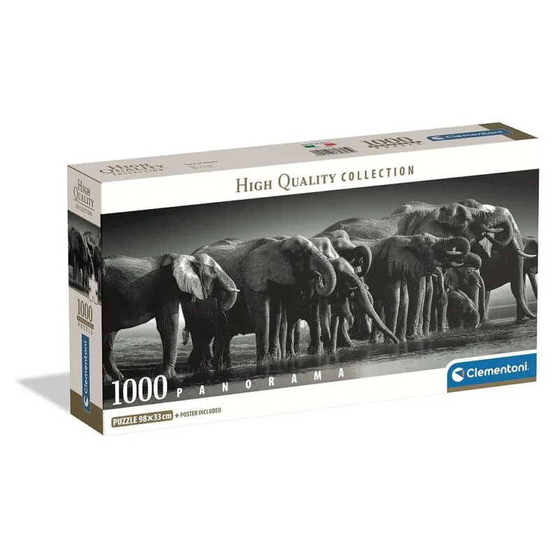 Azonnal elérhető Elefánt Herd of Giants 1000 db-os panorama Compact puzzle Clementoni