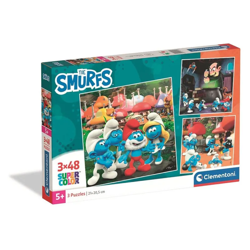 Hupikék törpikék 3x48 db-os puzzle Clementoni Legnépszerűbb