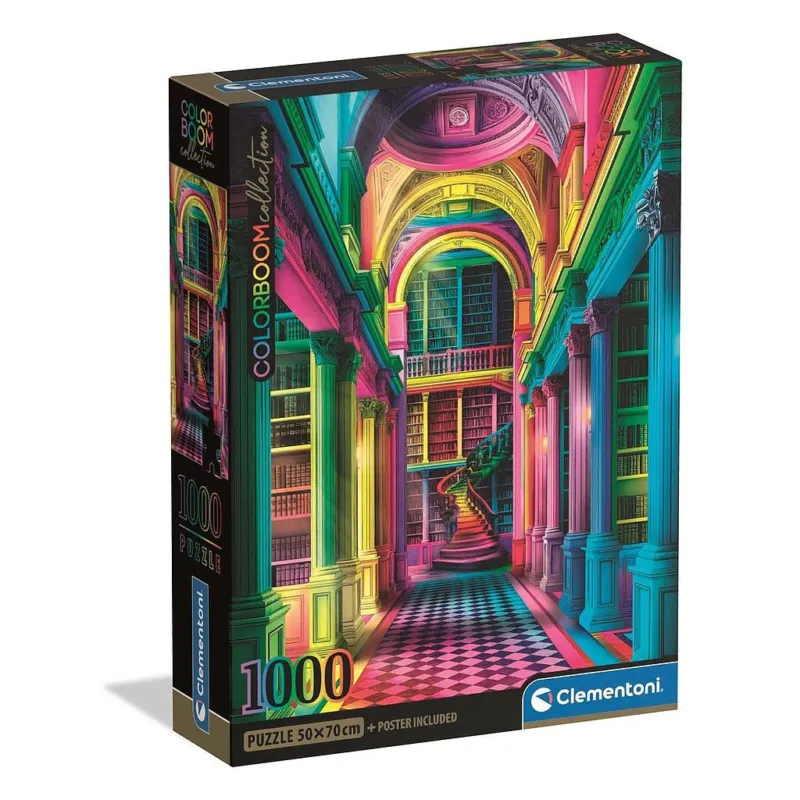 Színes könyvtár Colorboom 1000 db-os Compact puzzle Clementoni Nézd meg most