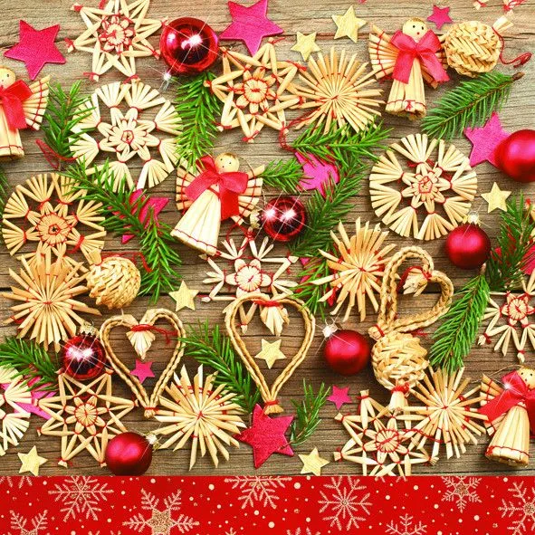 Akciós ár Karácsony Wooden Decorations szalvéta 20 db-os 33x33 cm