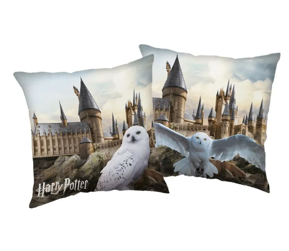 Árengedmény Harry Potter Hedwig at Hogwarts párna, díszpárna 40x40 cm