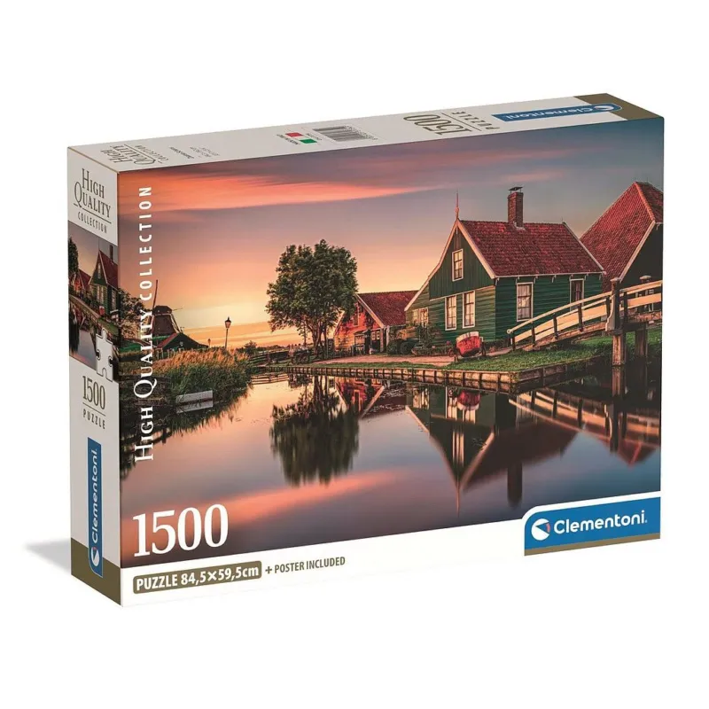 Gyors kiszállítás Hollandia Zaanse Schans 1500 db-os Compact puzzle Clementoni