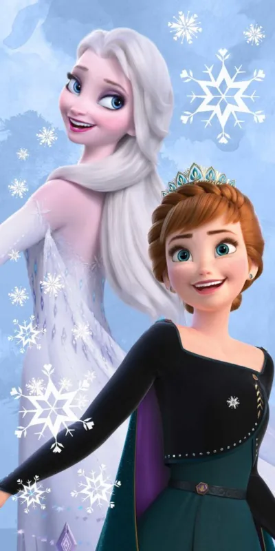 Nézd meg most Disney Jégvarázs Royal Sisters fürdőlepedő, strand törölköző 70x140cm