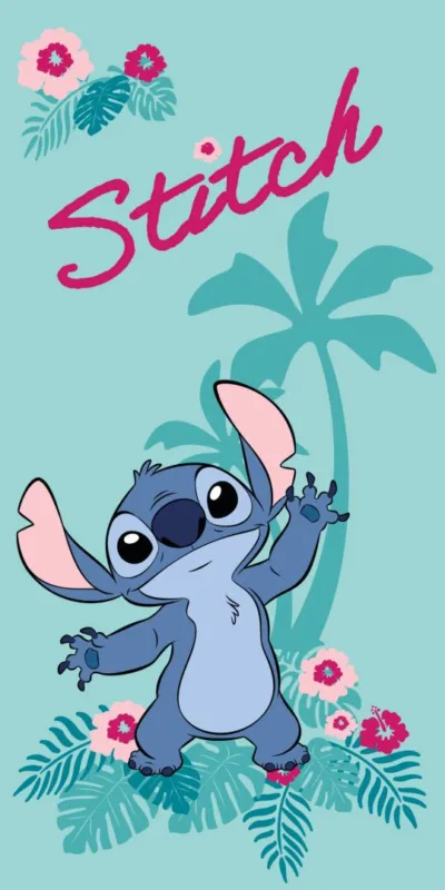 Prémium Disney Lilo és Stitch, A csillagkutya Hawaii fürdőlepedő, strand törölköző 70x140cm (Fast Dry)