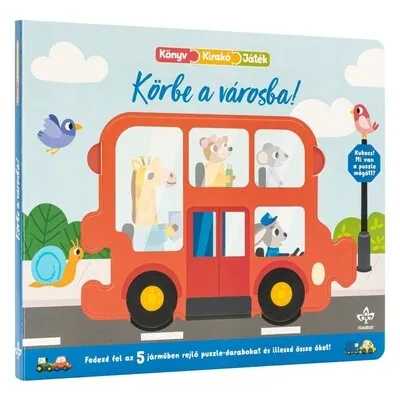 Körbe a városba! - Fedezd fel az 5 járműben rejlő puzzle-darabokat és illeszd össze őket! - Könyv, kirakó, játék Gyors szállítás